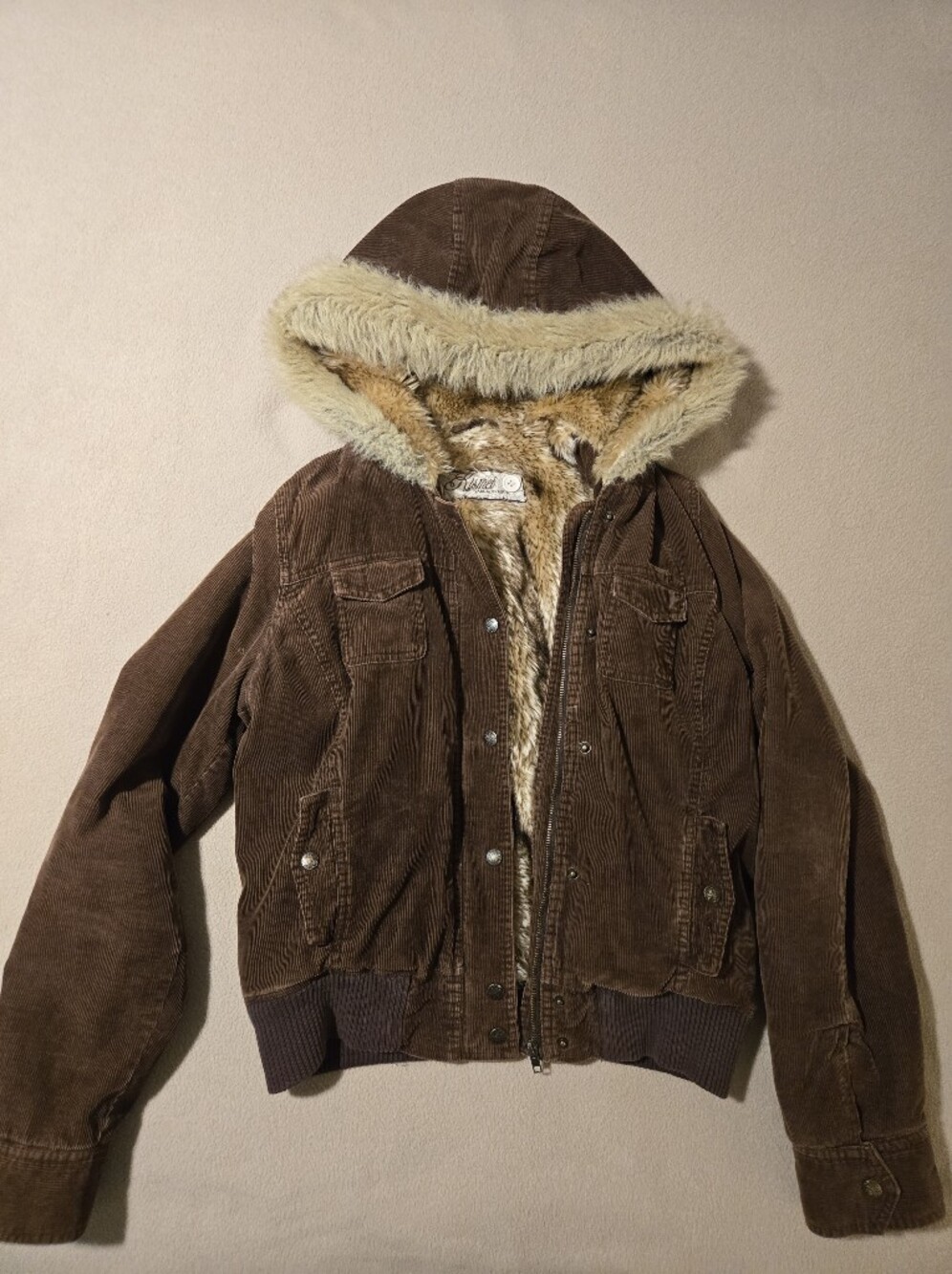 2000s Fur-Lined Corduroy Jacket
